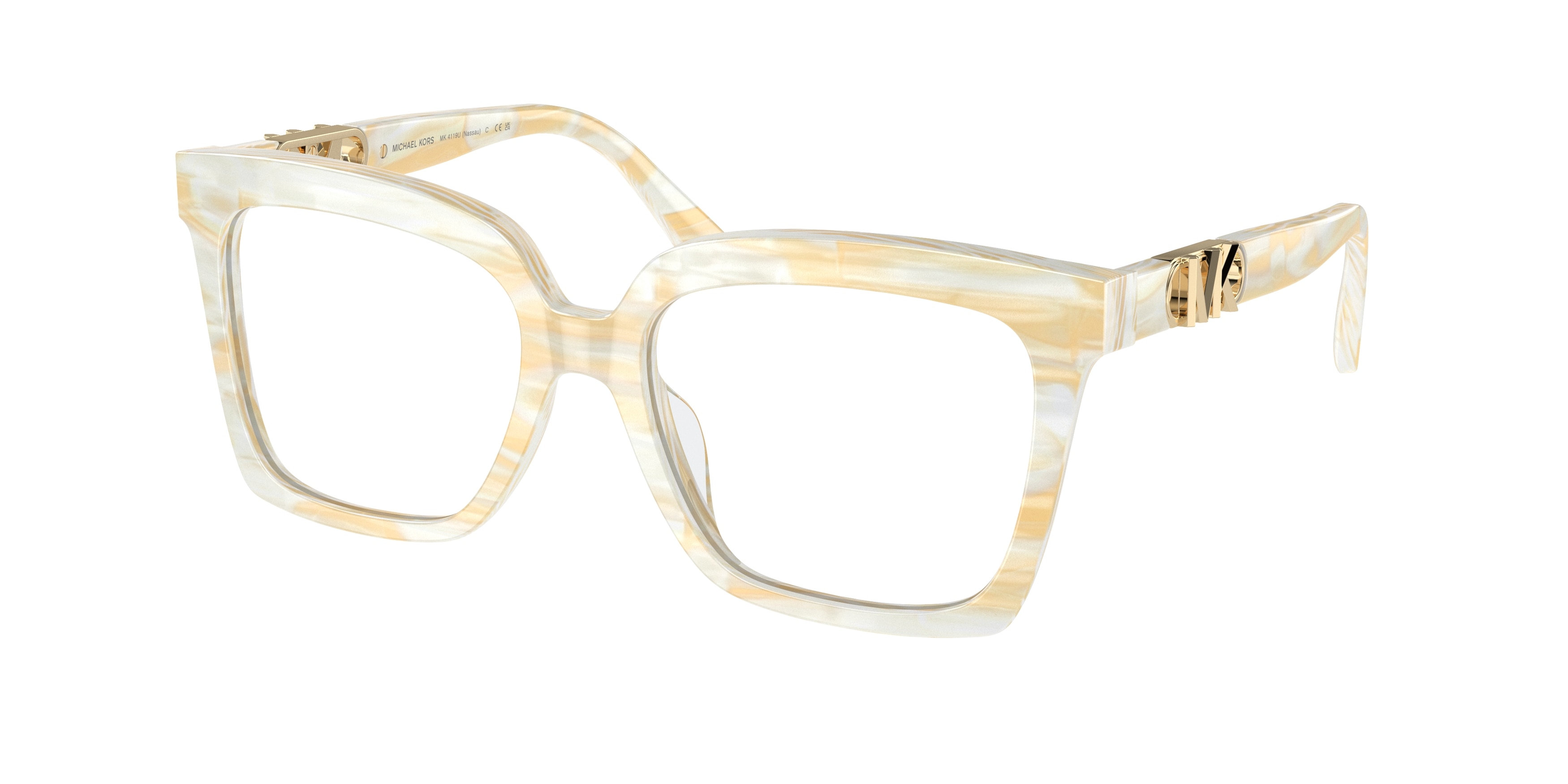Michael Kors Woman MK4119U NASSAU 4001 Vista frames Acetate Beige Transparent Squared Normal-image